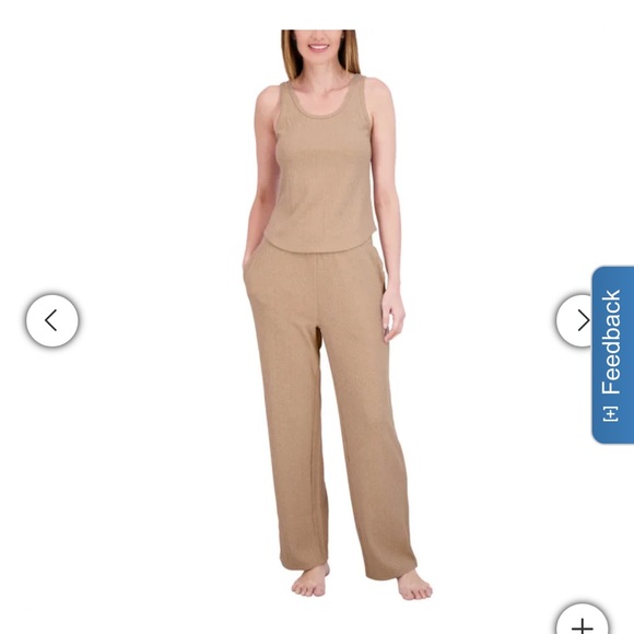 Live 2 Lounge 3piece textured lounge set knit cardigan tank & pants - Picture 5 of 5